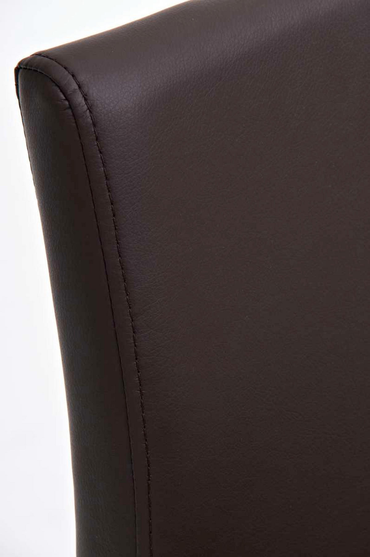 BARHOCKER Carin Kunstleder Braun Silber - Braun, Leder/Metall (42/86/44cm) - DELUKE