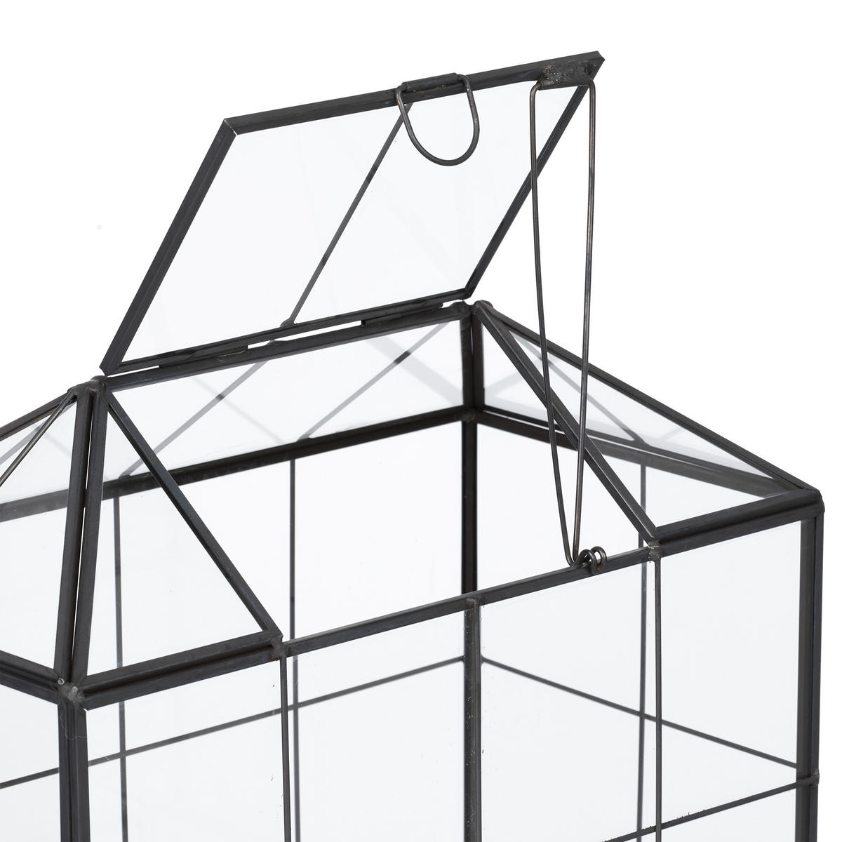 RASTLINNÉ skleníky - priehľadné, kov/sklo (20cm) - Relaxdays