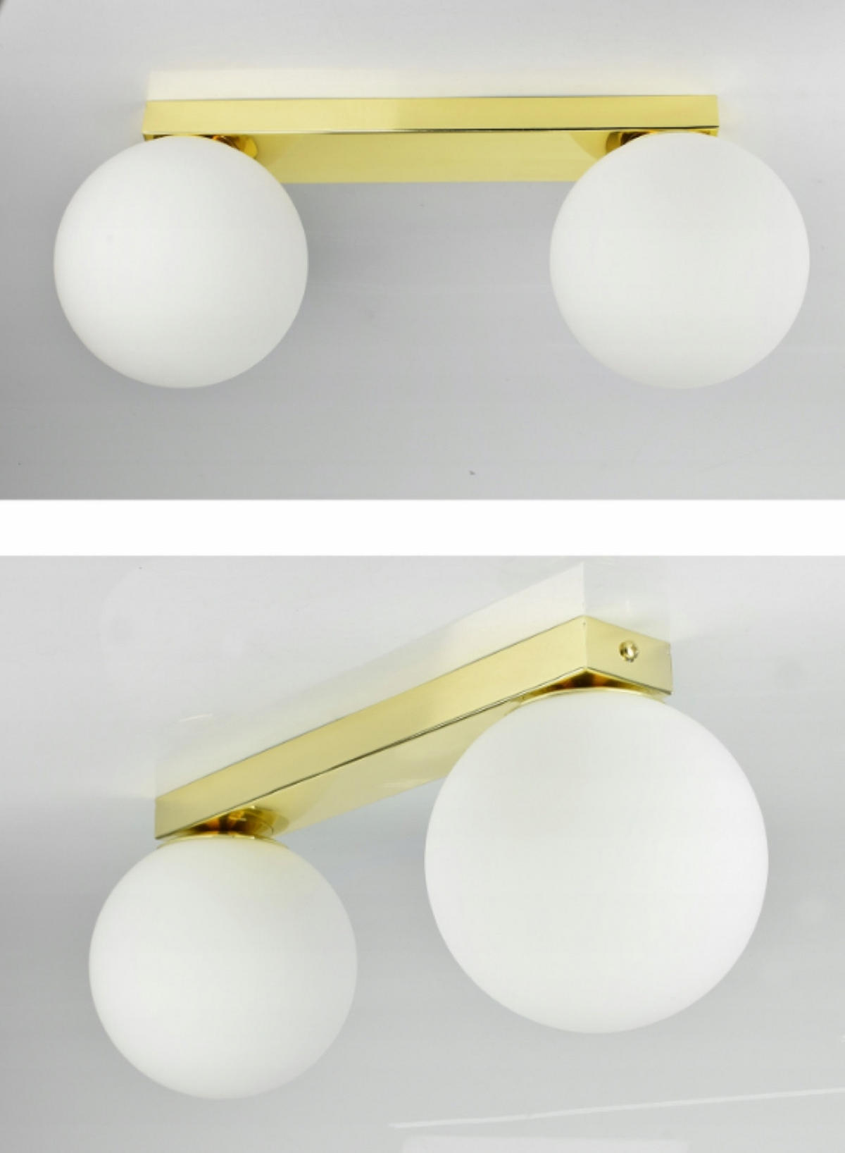 DECKENLEUCHTE GOLDGLAS - Goldfarben/Weiß, Glas/Metall (14/38/16cm) - kiki design