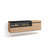 LOWBOARD Elektrokamin, Hängend, eiche, schwarz, 150/35/45cm - Eichefarben/Naturfarben, Holzwerkstoff (150/45/35cm) - Skraut Home