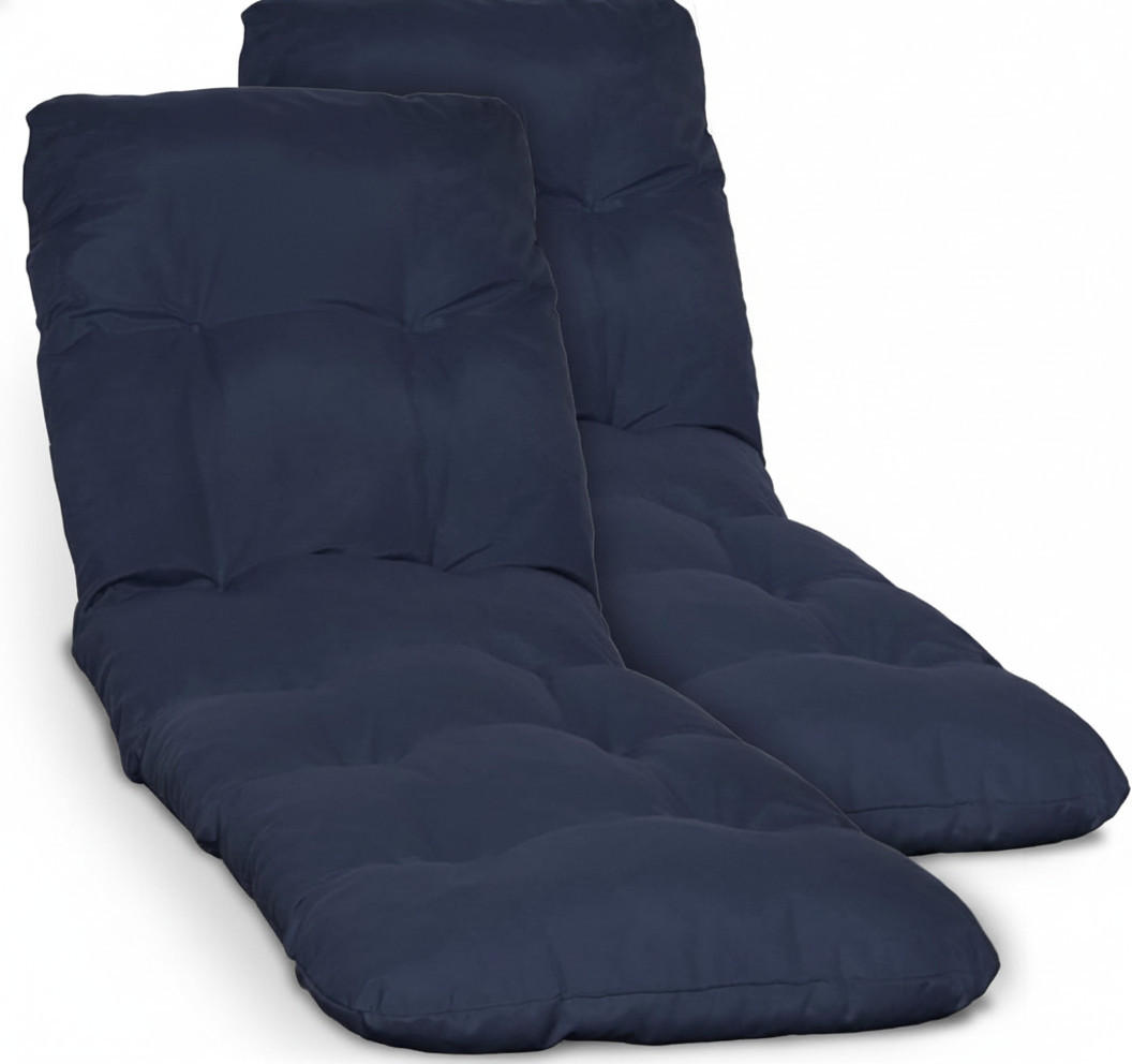 ROLLLIEGENAUFLAGE Flair RL 190x60x8cm Dunkelblau (2tlg) - Dunkelblau, Textil (60/16/190cm) - Beautissu 