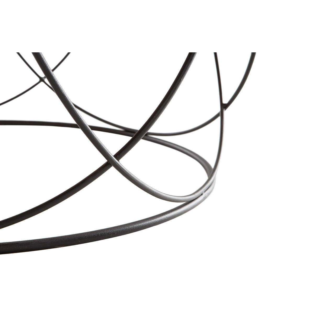 COUCHTISCH Holz Metall Schwarz Rund 80 cm LACE - Dunkelbraun, Holz (80/80/30cm) - Miliboo