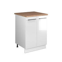 SPÜLENUNTERSCHRANK Fame-Line, Weiß Hochglanz/Weiß, 60 cm - Weiß Hochglanz/Weiß, Holzwerkstoff (60/82/60cm) - Vicco