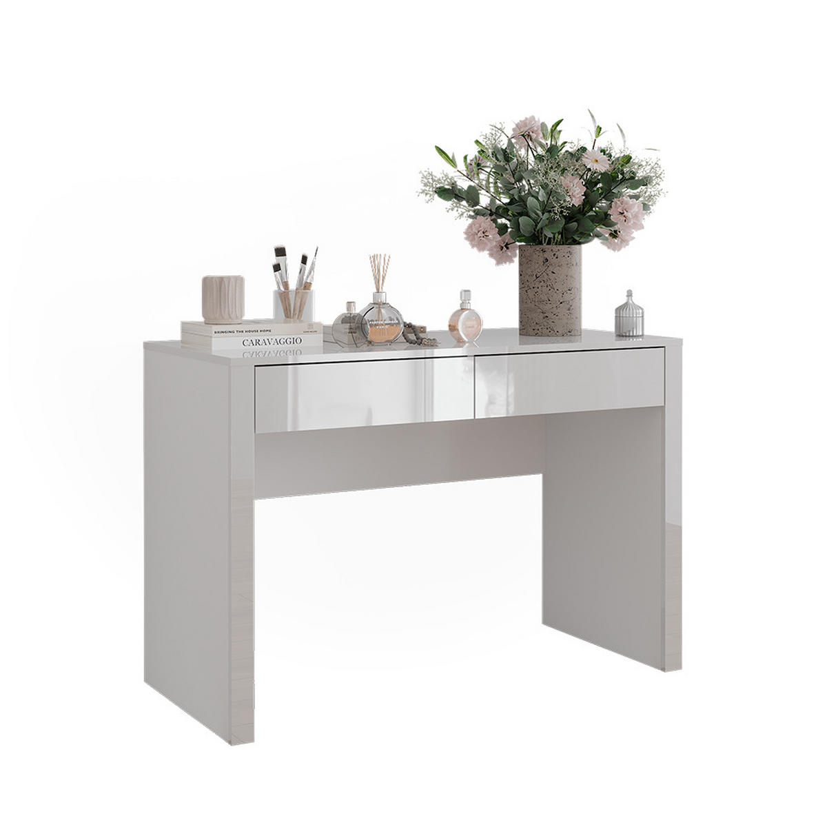 TOALETNÍ STOLEK Annabelle Bílá vysoký lesk/bílá - bílá/vysoce lesklá bílá, kompozitní dřevo (110/75.5/50cm) - Vicco