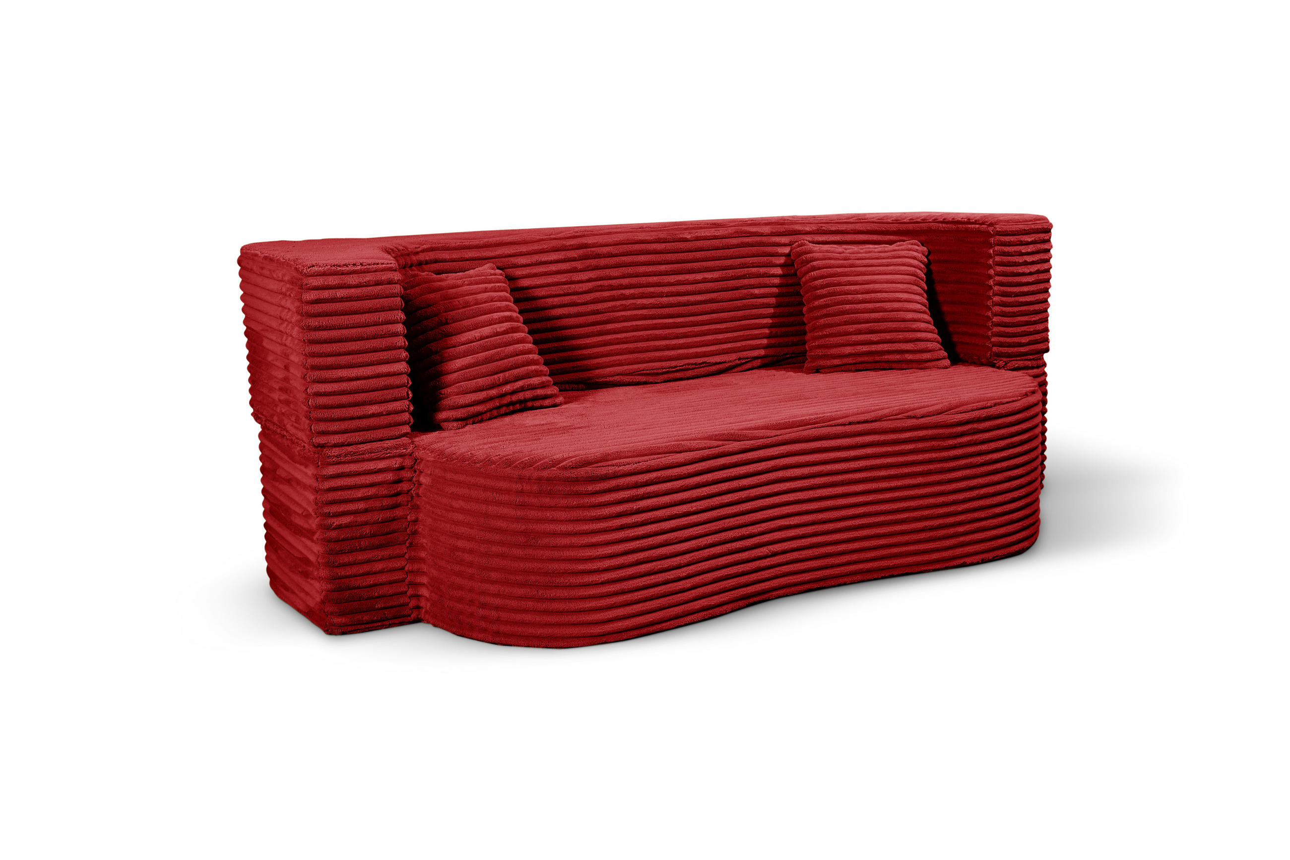 SCHLAFSOFA MYFOAM, Sofa mit Schlaffunktion, Farbe: Rot, Cordstoff - Rot, Textil (200/80/72cm) - Storez24