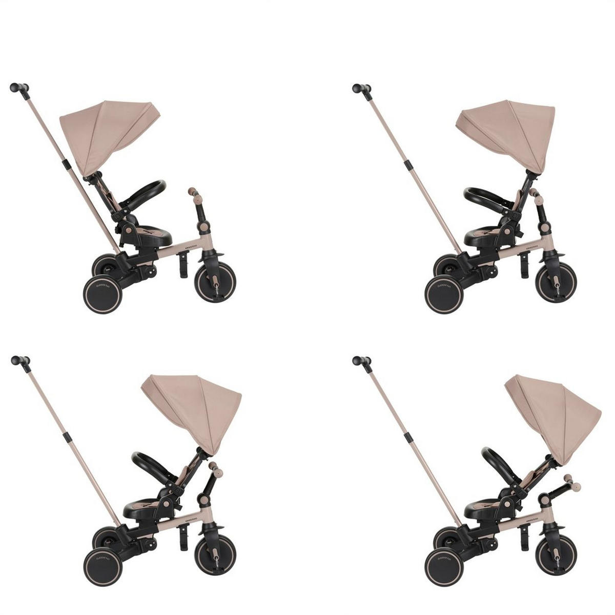 DREIRAD Aluma 5 in 1 Laufrad beige Schiebegriff Fußstütze Tragegriff Bremse - Beige, Metall (71/49/99cm) - Kikka boo