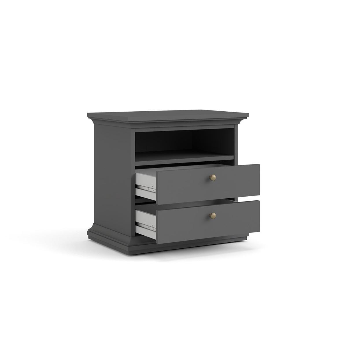NACHTSCHRANK mattgrau - Grau, Holzwerkstoff (63/59/40cm) - ebuy24