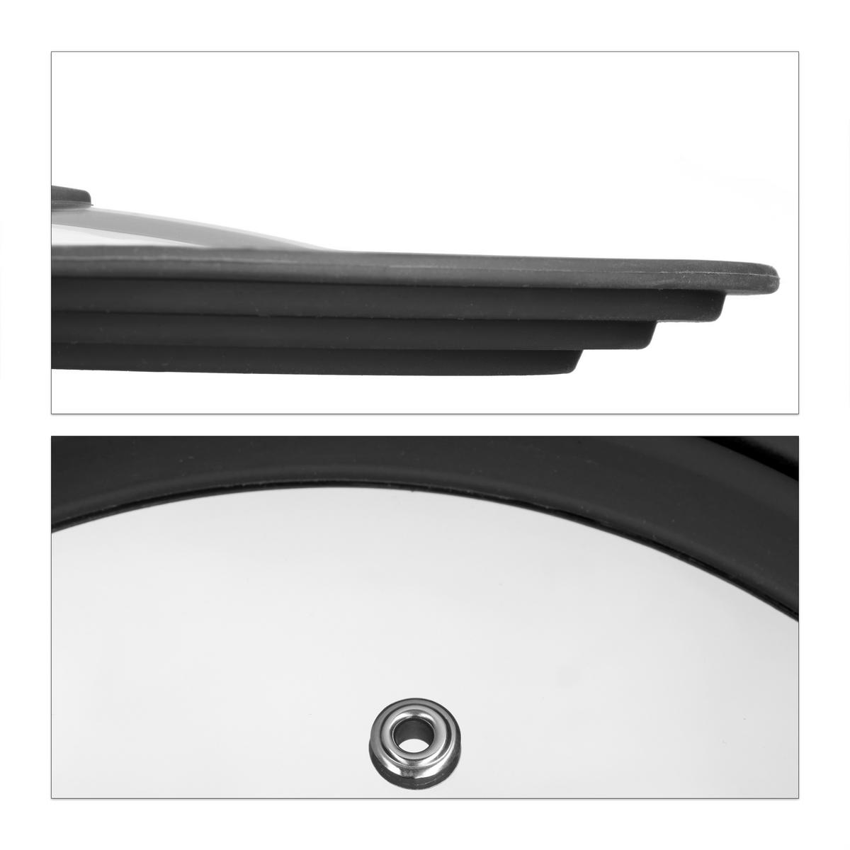 TOPFDECKEL - Schwarz, Glas/Kunststoff (25.5/25.5/5cm) - Relaxdays