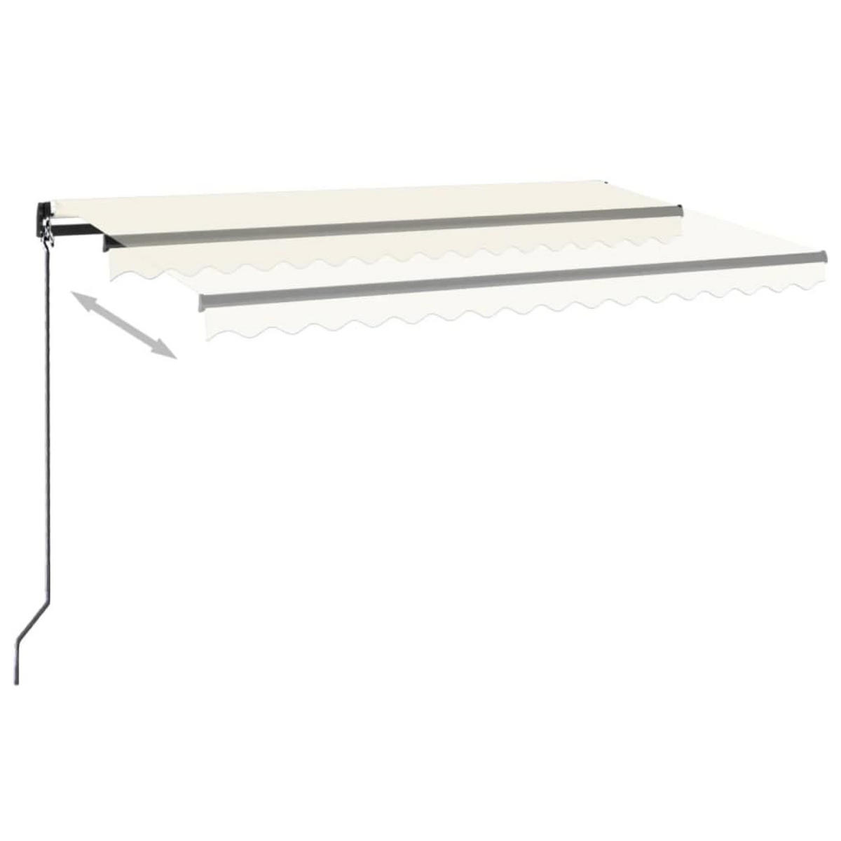 MARKISE Manuell Einziehbar 450x350 cm Creme - Creme, Metall (450/1/450cm) - furnicato