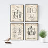 POSTER Set mit 4 Jahrgang Patenten Wein A4 Rahmenlos - Klar, Papier (29.7/3cm) - Nacnic