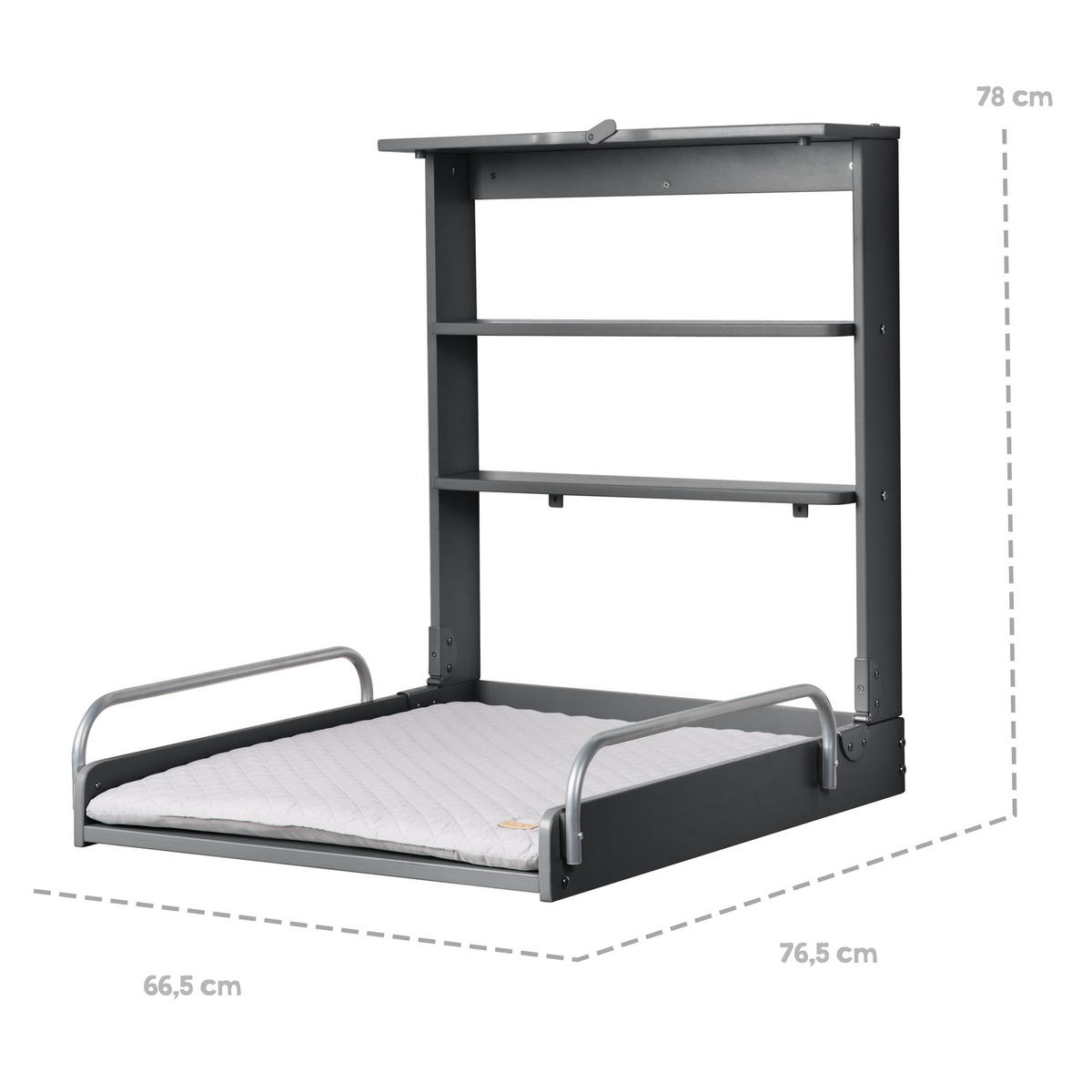 WANDWICKELREGAL roba Style grau - Anthrazit, Holzwerkstoff (66.5/78/76.5cm) - Roba