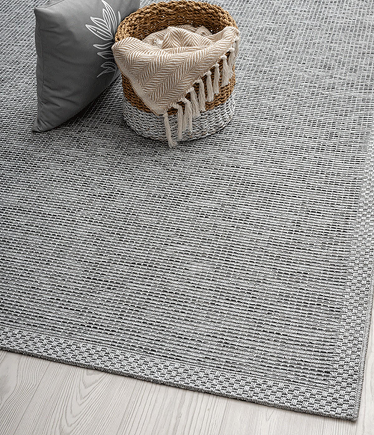 FLACHWEBTEPPICH Uni ESERA Polypropylen Grau 140 x 200 cm - Grau, Textil (140/200cm) - KADIMA DESIGN