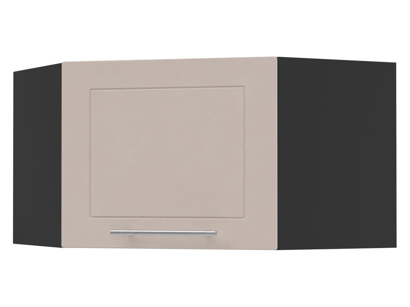ECKHÄNGESCHRANK Kvantum W10/60/36 Schwarz / Kaschmir Matt 60 / 60 / 36cm - Kaschmir/Schwarz, Holz/Holzwerkstoff (60/36/60cm) - Feldmann-Wohnen