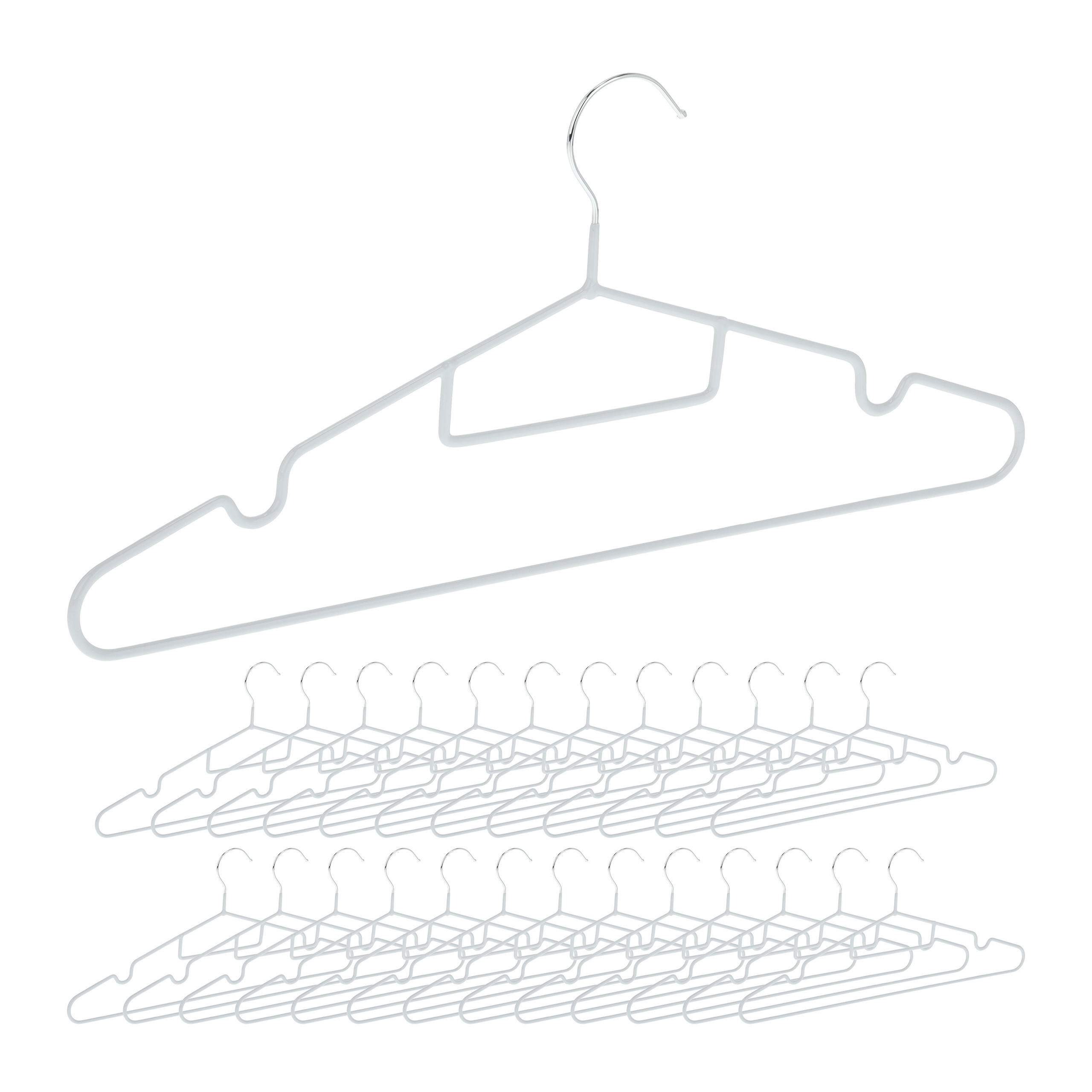 24XVEŠIAKY na šaty - sivá, kov/plast (40.5/18/0.5cm) - Relaxdays