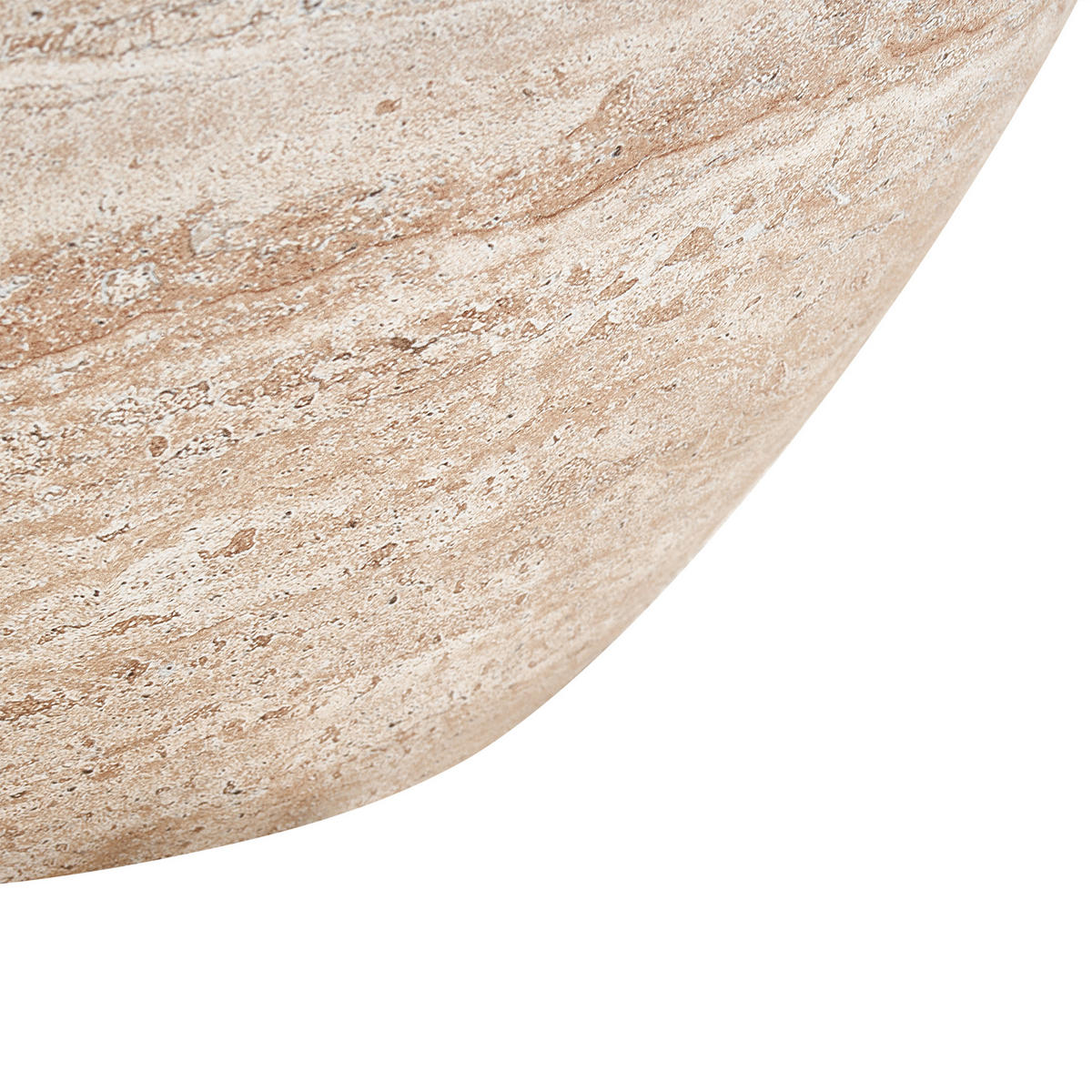 KONFERENČNÍ STOLEK 68/68 cm Imitace travertinu Vicarello - béžová, přírodní materiály (68/68/36cm) - Beliani