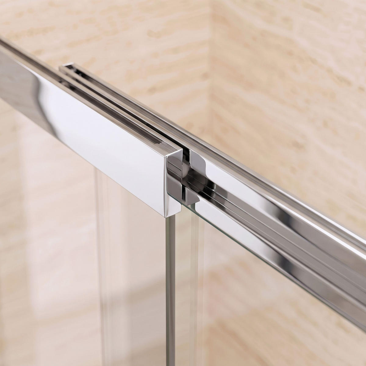 BADEWANNEN-DUSCHWAND Schiebetür Rea Dario Chrome 100 - Chromfarben, Glas (100/140cm) - REA