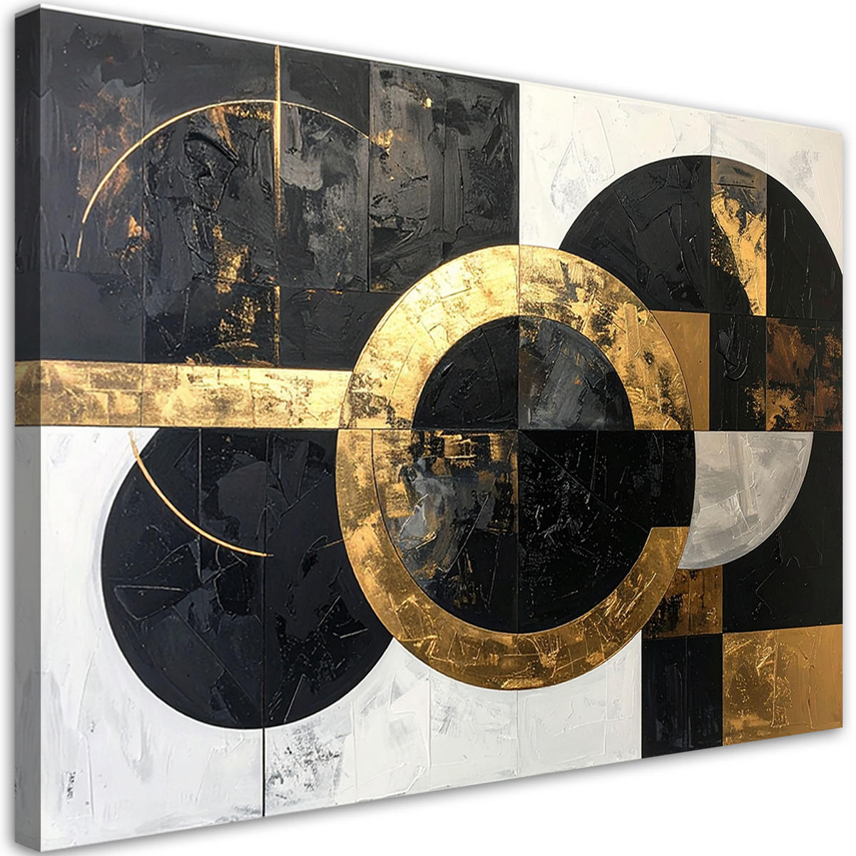 LEINWANDBILD 3D und geometrisch 120x80cm - Goldfarben, Textil (120/80cm) - Feeby