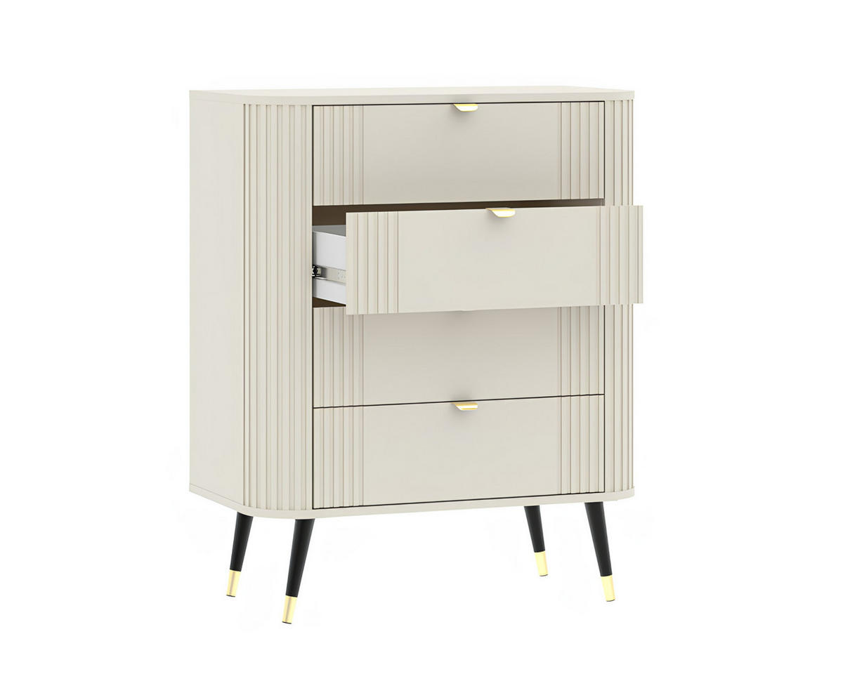 KOMMODE mit 4 Schubladen, Kaschmir, 78,4 x 40 x 98,4 cm - Kaschmir, Holzwerkstoff (78.4/98.4/40cm) - 3XE LIVING