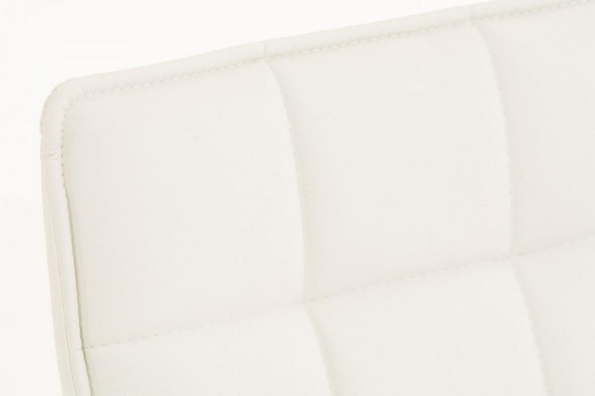 DREHSTUHL Lederlook weiß - Chromfarben/Weiß, Textil/Metall (43/90/56cm) - CLP