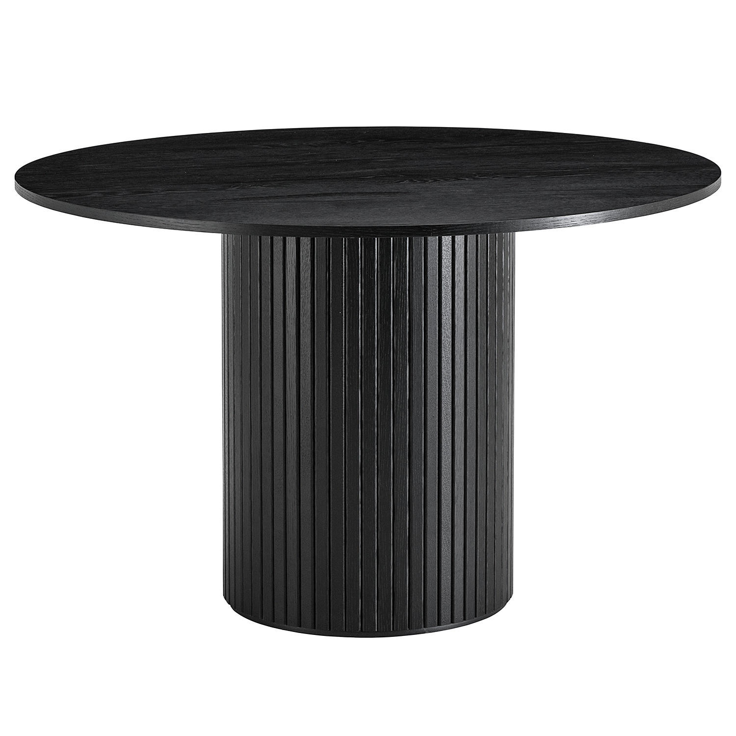 ESSTISCH - Echtholzfurnier - Eichefarben/Schwarz, Holzwerkstoff (120/120/75cm) - home24