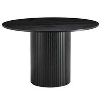 ESSTISCH - Echtholzfurnier - Eichefarben/Schwarz, Holzwerkstoff (120/120/75cm) - home24