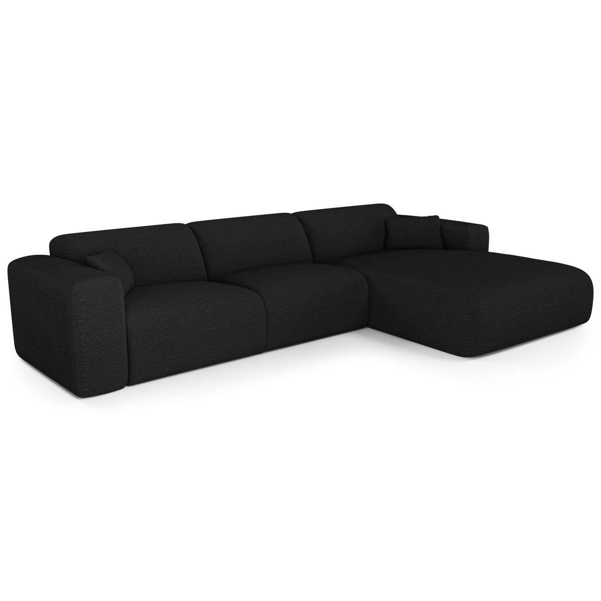 ECKSOFA RECHTS SCHLAFSOFA Steinbock Dunkles Anthrazit 280cm - Anthrazit, Textil (280/165cm) - Sia Home