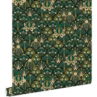 TAPETE Blumenmuster im Jugendstil 50 x 900 cm - Grün, Papier (50/900cm) - ESTAhome