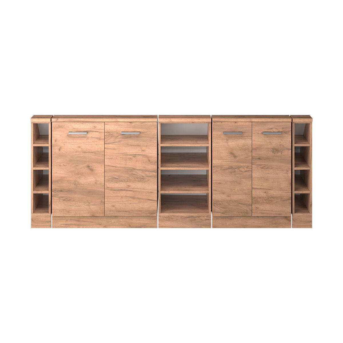 DACHSCHRÄGENSCHRANK-SET Rion Goldkraft Eiche 5er Set - Honigeiche, Holzwerkstoff (210/81.6/46cm) - Vicco