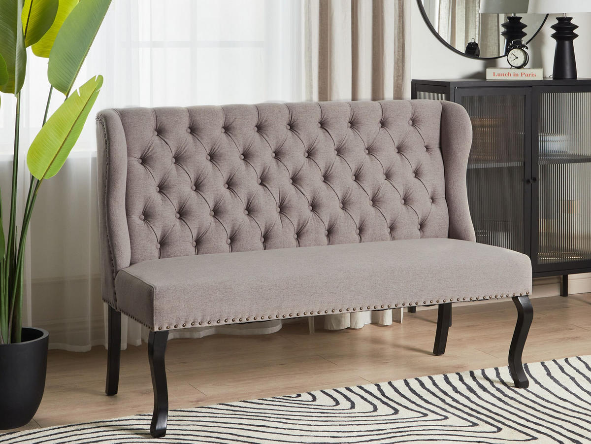 2-SITZER-KÜCHENSOFA hellbraun Torsby - Schwarz/Braun, Textil (154/106/63cm) - Beliani