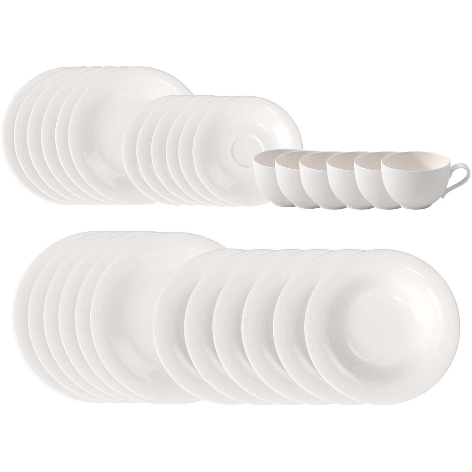 TELLER-SET Essential weiß 30er Set - Weiß, Keramik (26.5/40/33cm) - like.Villeroy & Boch