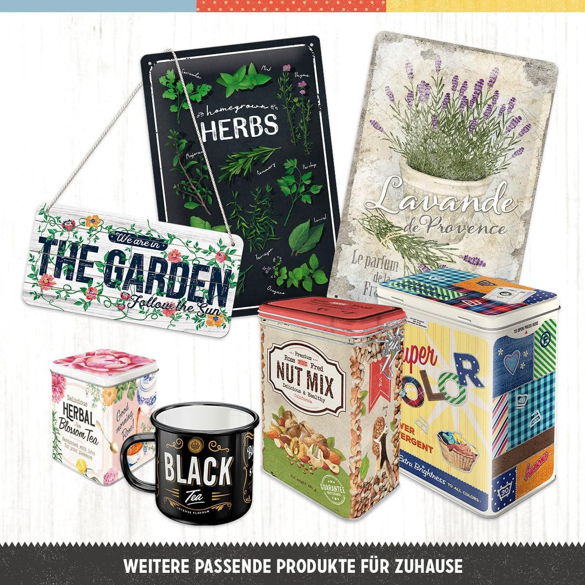 VORRATSDOSE L Pasta Variety - Multicolor, Metall (14/20/10cm) - Nostalgic-Art