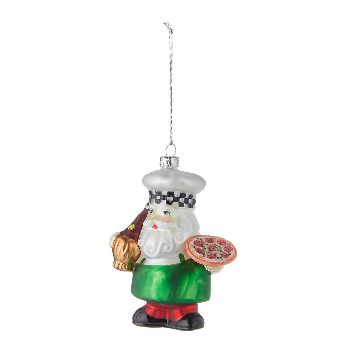WEIHNACHTSBAUMKUGEL Hang On Italian Santa - Grün, Glas (5/12/10cm) - Butlers