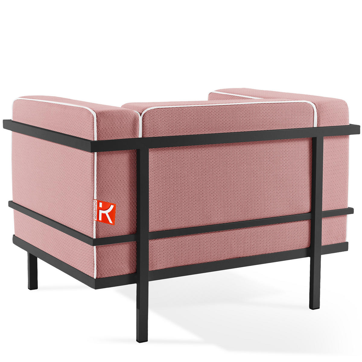 GARTENSESSEL TRIGLO Stahlgestell, Modern, Dunkelgrau - Dunkelgrau/Rot, Textil/Metall (99/70/69cm) - KONSIMO®