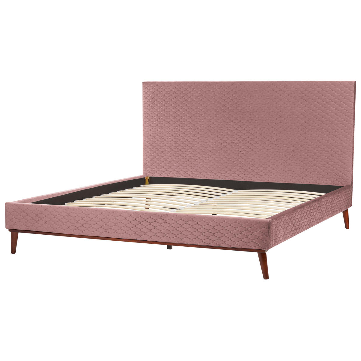 POLSTERBETT mit Lattenrost 180x200 cm Rosa Bayonne - Pink, Textil (180/200cm) - Beliani
