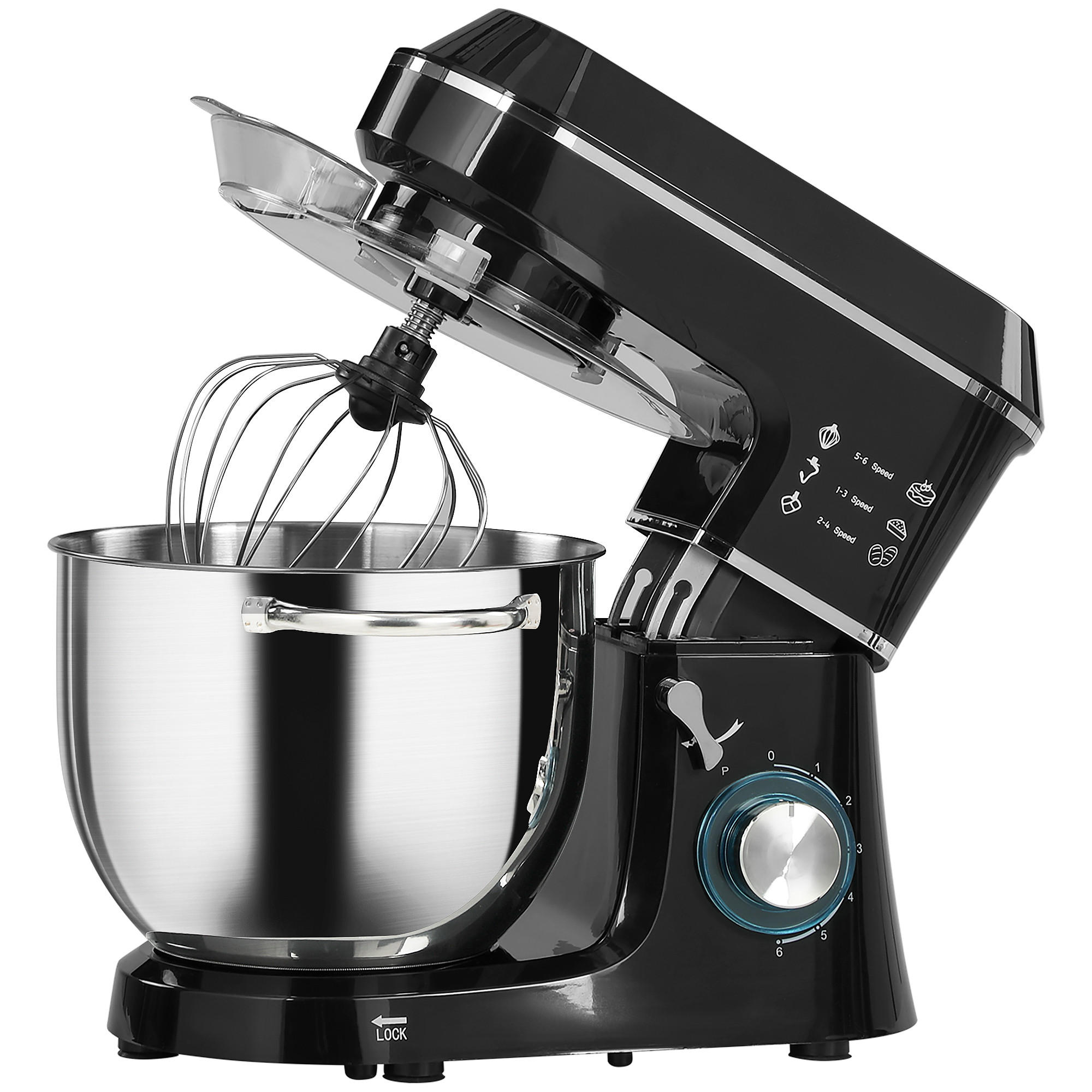 STANDMIXER Aluminium Edelstahl Schwarz - Edelstahlfarben/Schwarz, Metall (31/34/37cm) - HOMCOM