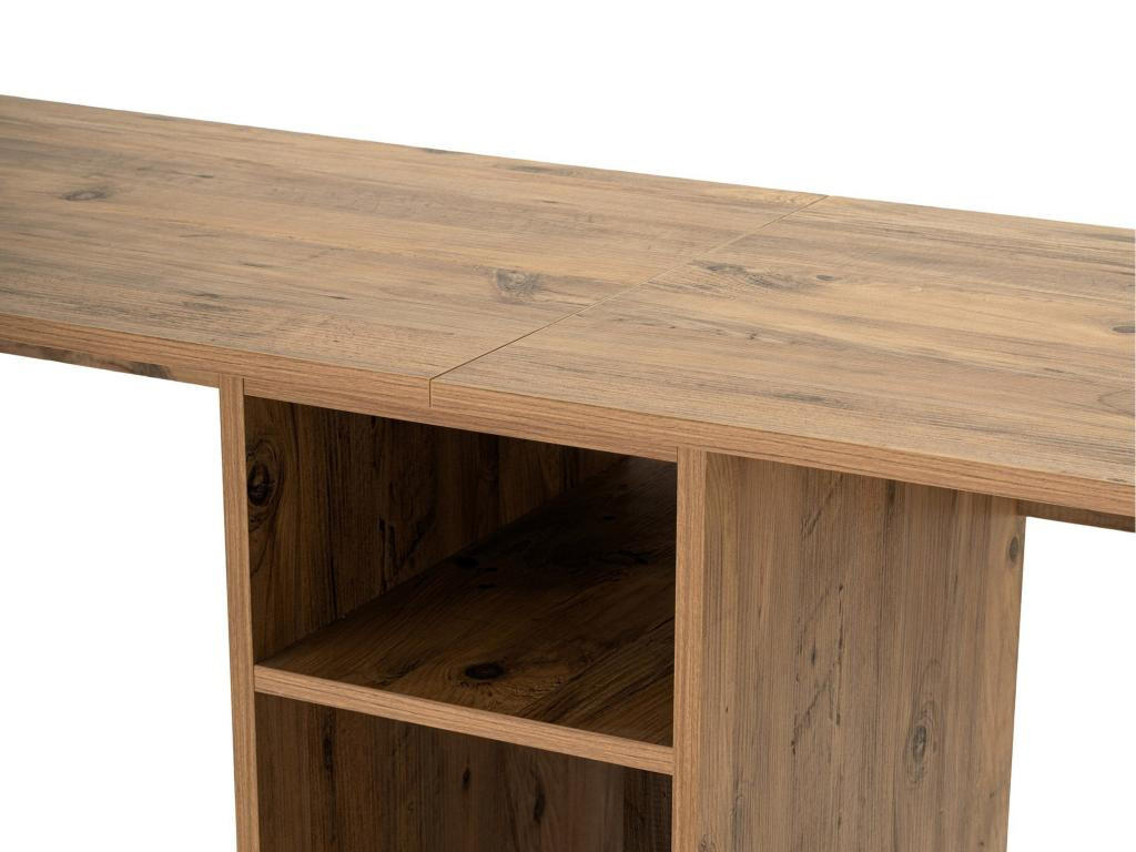 DOPPELSCHREIBTISCH mit Stauraum - Holzfarben & Schwarz - DERVILO - Naturfarben, Holz (240/60/74cm) - Vente-Unique