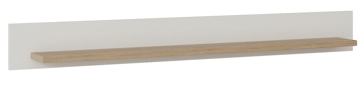 WANDBOARD weiß, Eiche, Wandregal skandinavisch 150 cm, Finnes - Eichefarben/Weiß, Holzwerkstoff/Metall (150/17/17cm) - Furn.Design