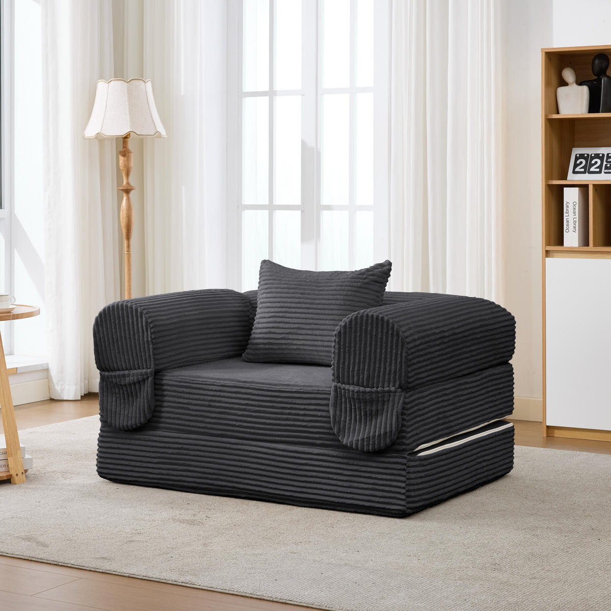 SITZGARNITUR DE-35226 3-Sitzer Grau - Grau, Textil (78/65/190cm) - ComfortXL