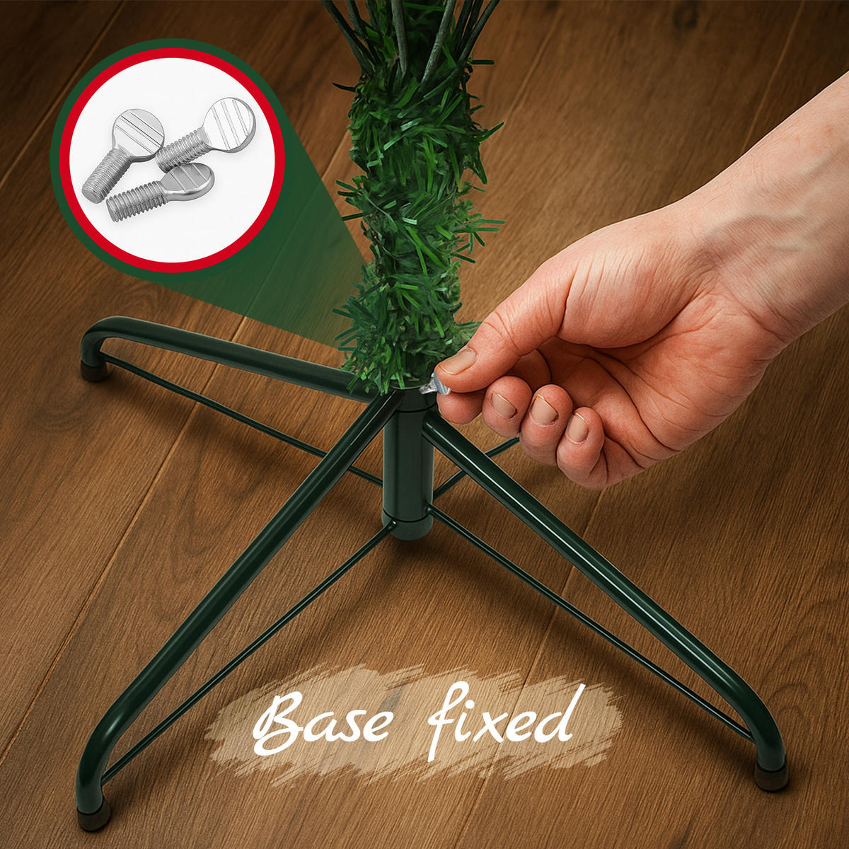 WEIHNACHTSBAUM Thalyn Grün PVC 100/100/210 cm - Grün, Kunststoff (210cm) - ZMH