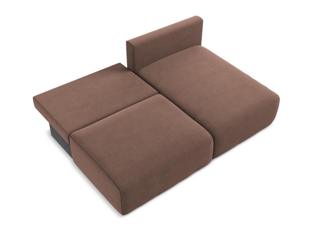 ECKSOFA mit Schlaffunktion rechts Strukturstoff Stoff Pink - Pink/Hellrosa, Kunststoff/Textil (210/149cm) - Makamii