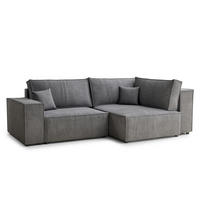 ECKSOFA MIT SCHLAFFUNKTION Tonga Grau Webstoff - Schwarz/Grau, Holz/Holzwerkstoff (255/105cm) - Maison de Reve