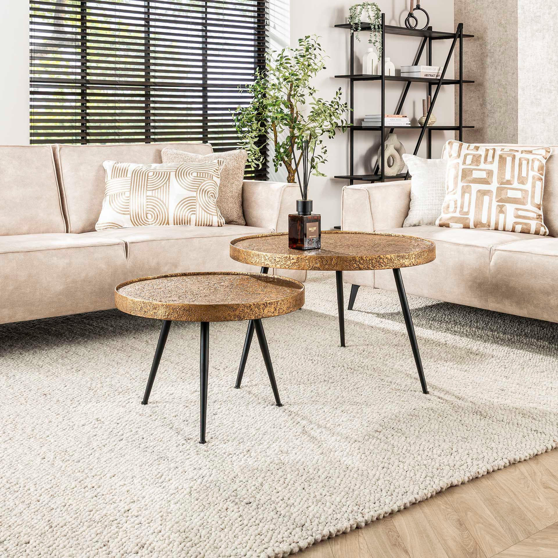 COUCHTISCH Metar Gold 74/74/50 cm 2er-Set - Goldfarben, Metall (74/74/50cm) - Hoyz Collection