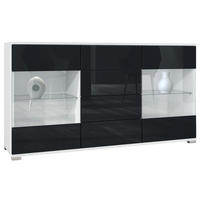 SIDEBOARD Bari Schwarz Hochglanz - Schwarz Hochglanz, Holzwerkstoff (138.5/75.5/35cm) - Vladon