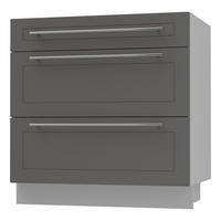 SCHUBLADENUNTERSCHRANK Kvantum D3A/80 80 / 50 / 82cm - Graphitfarben/Grau, Holz/Holzwerkstoff (80/82/50cm) - Feldmann-Wohnen