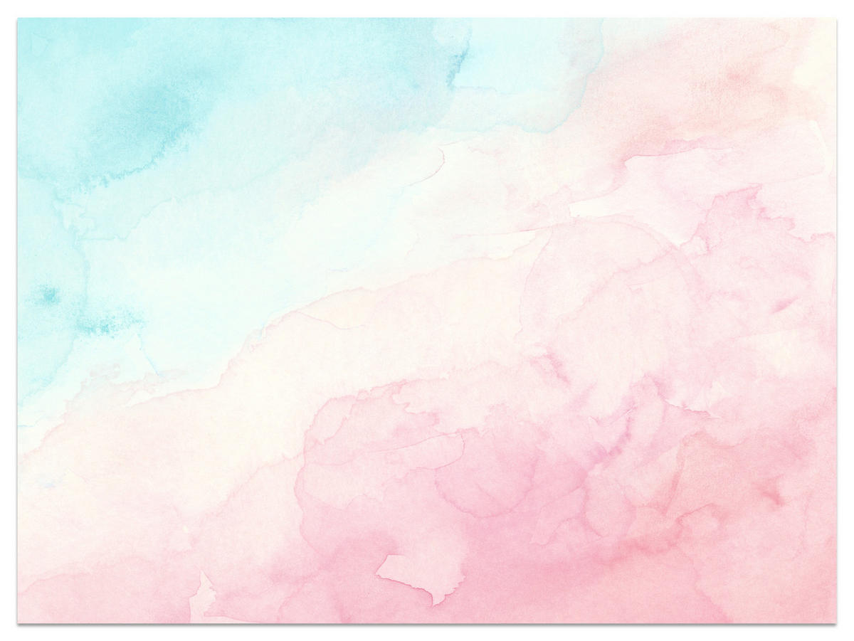 FOTOTAPETE für Kinderzimmer Pastell Ombre Aquarell Gradient 500x350 - Rosa, Papier (500/350cm) - Muralo