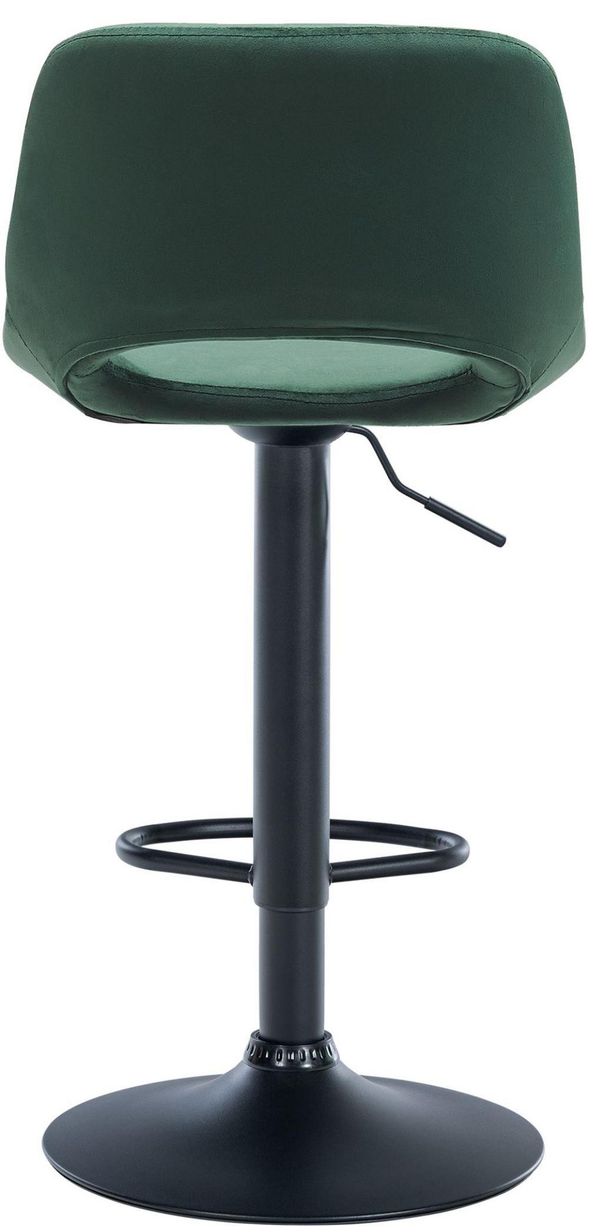 BARHOCKER 2er Set Samt grün - Schwarz/Grün, Textil/Metall (42/86/46cm) - CLP
