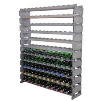 WEINREGAL VINOTECA FLEX PRO HxBxT 149x123x28cm 132 Flaschen auf 11 Ebenen Grau - Grau, Holz (123/149/28cm) - PROREGAL