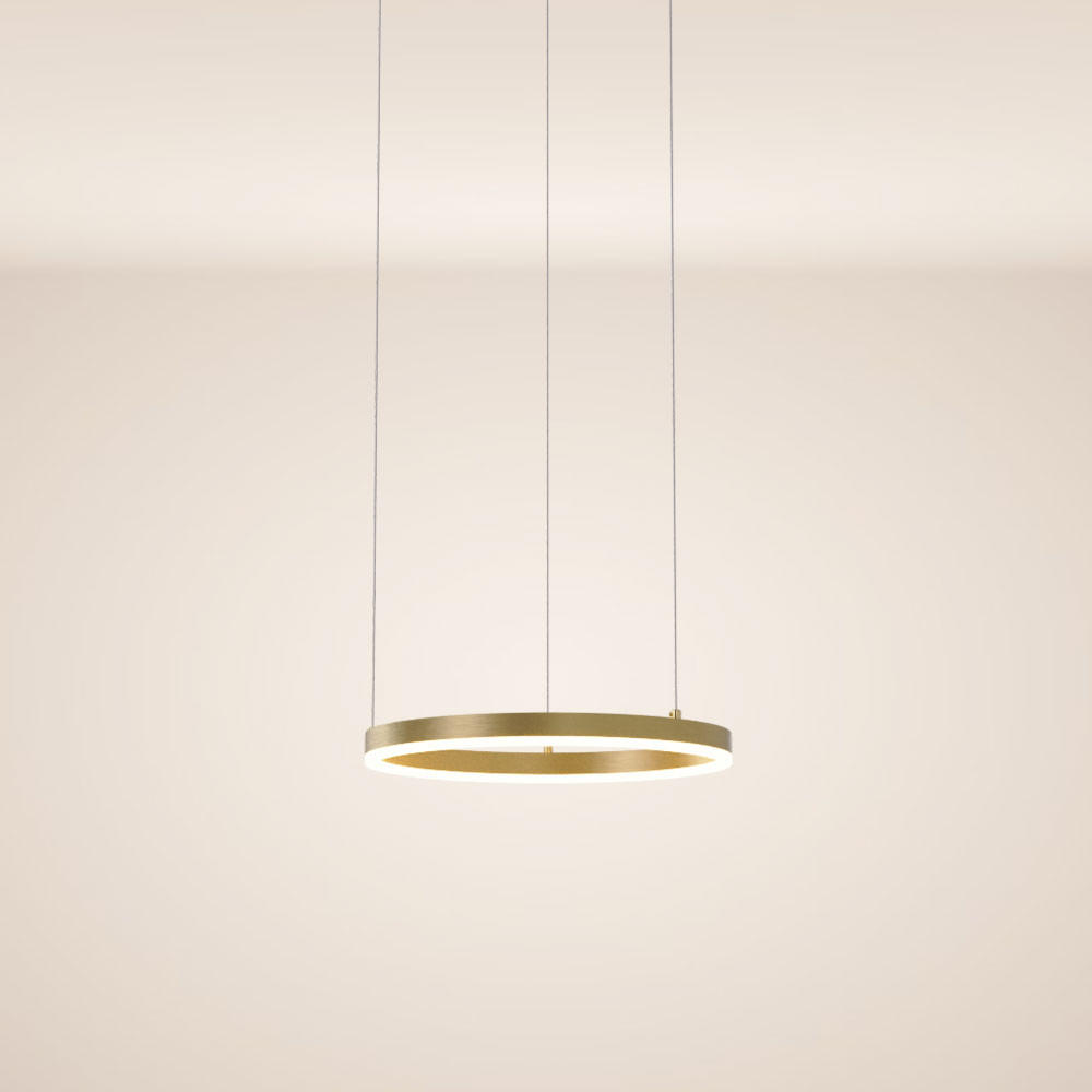LED-HÄNGELAMPE Ring Direkt Gold 40cm - Goldfarben, Metall (40/40/3.3cm) - s.luce