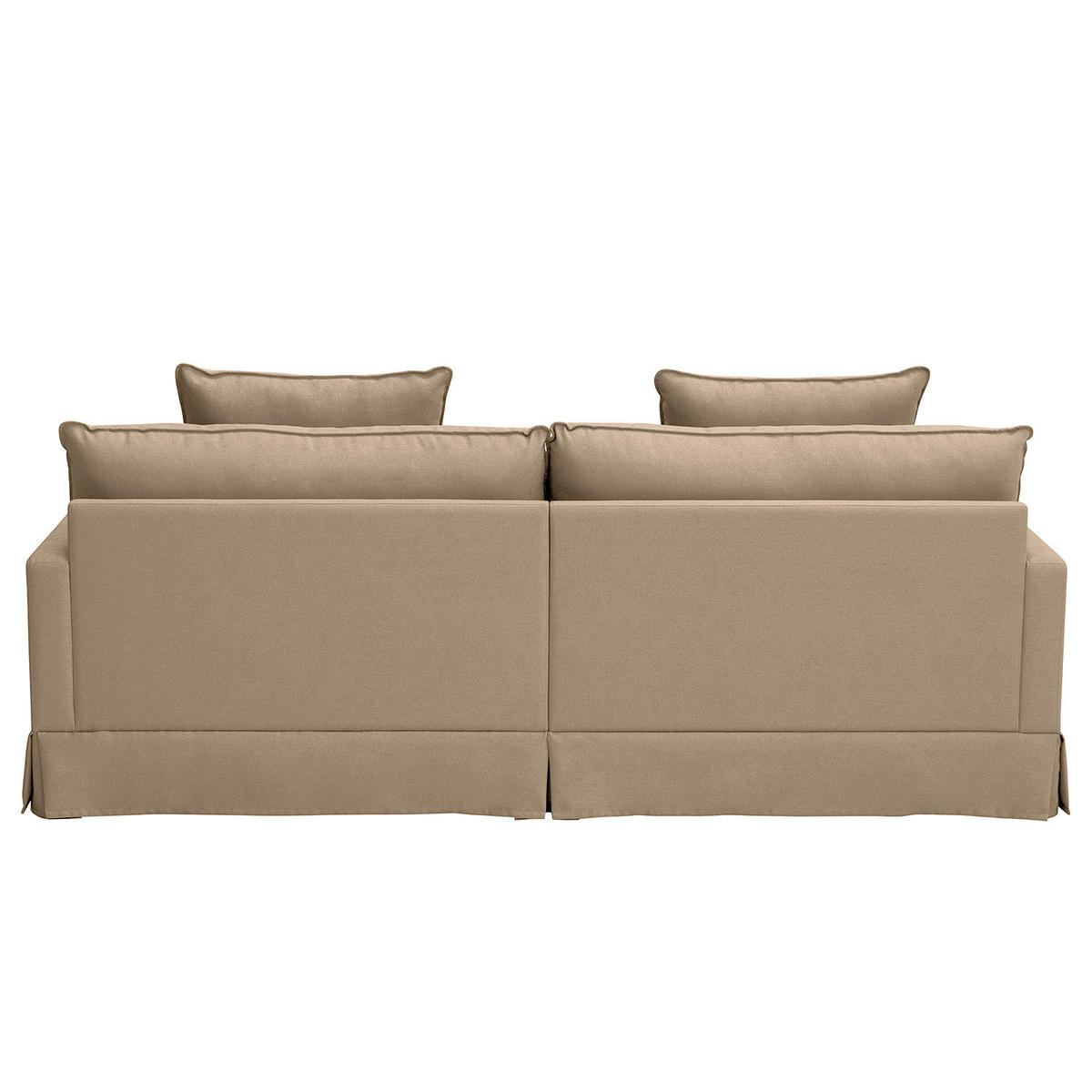 BIGSOFA mit Husse - Webstoff - Hellbraun/Schwarz, Kunststoff/Textil (230/89/110cm) - home24