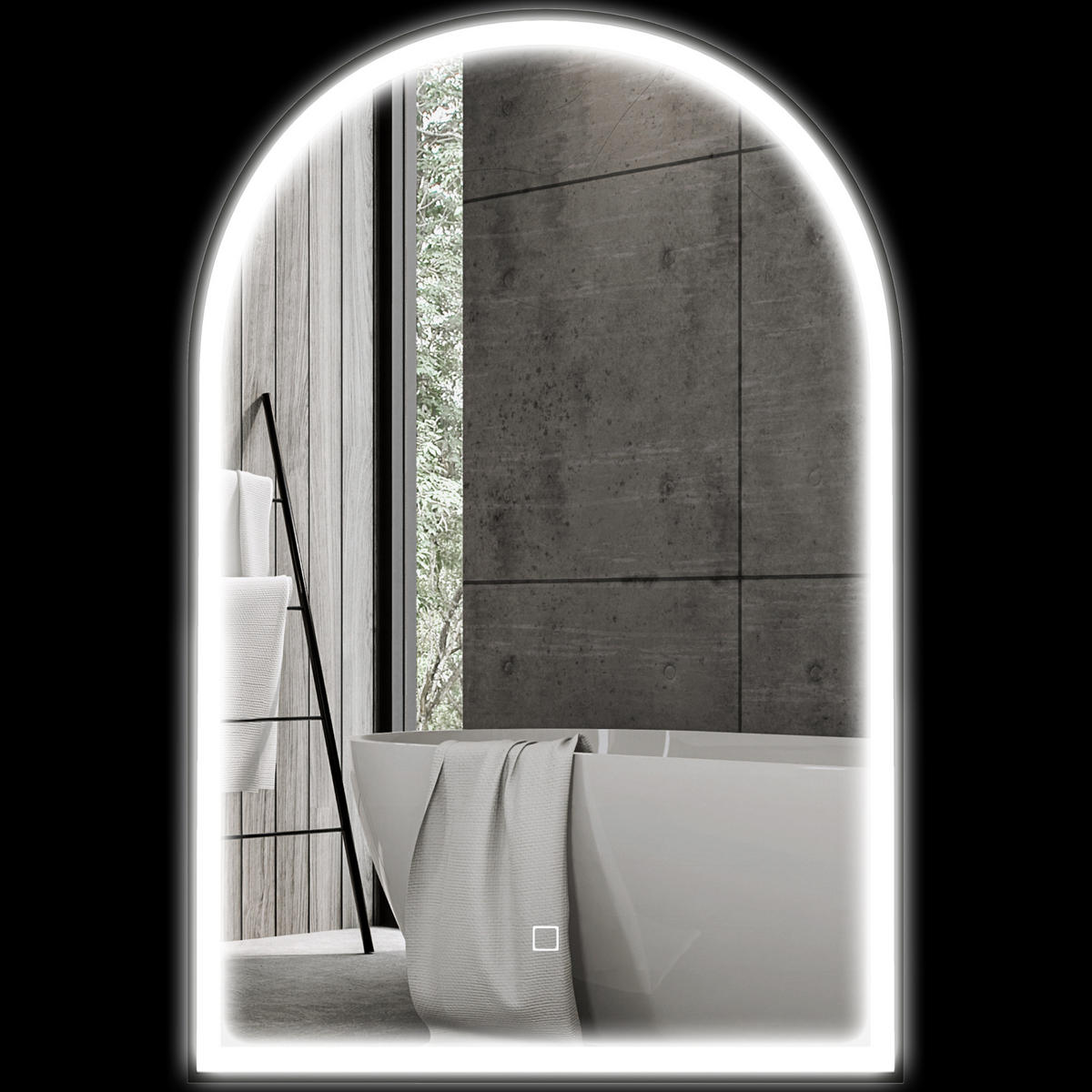 LED-BADEZIMMERSPIEGEL 90/60 cm - Silberfarben, Glas (90/60/3cm)